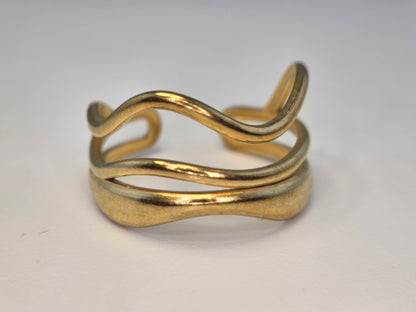 18k plated Golden lines ring open adjustable ring, $22.00