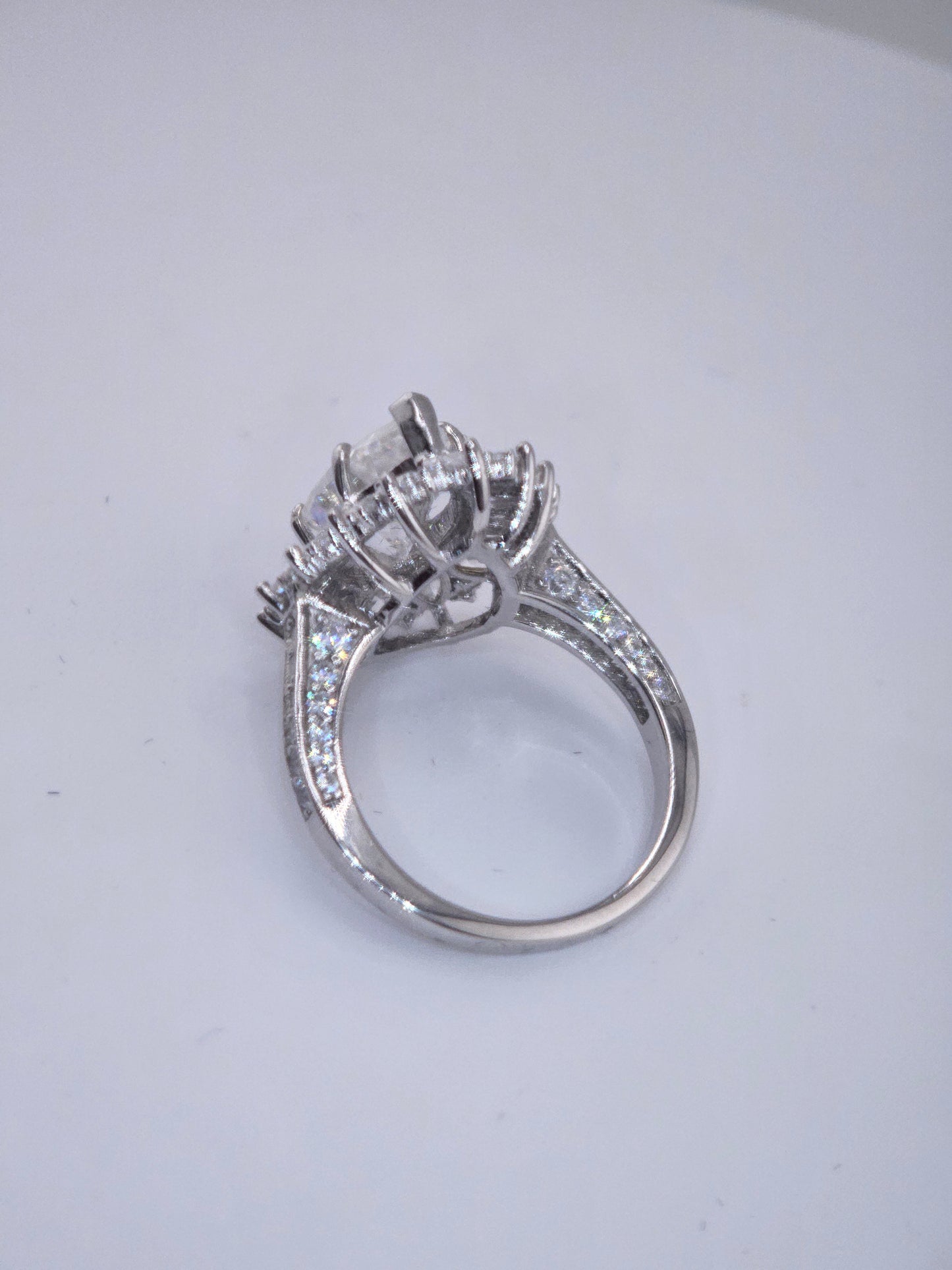 4ct Pear shape Iced out Ring #MS1213