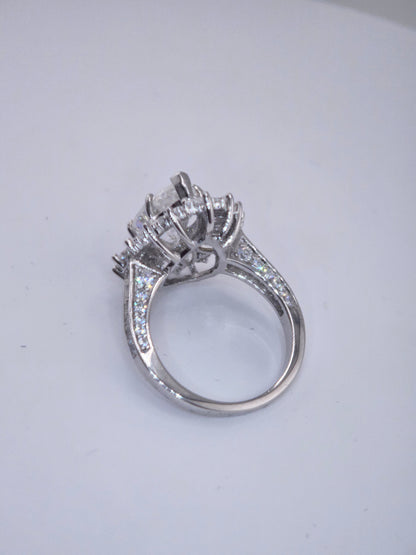4ct Pear shape Iced out Ring #MS1213