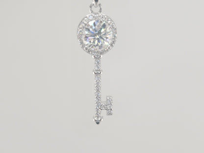 Moissanite Key Necklace Item#MS1082  $250