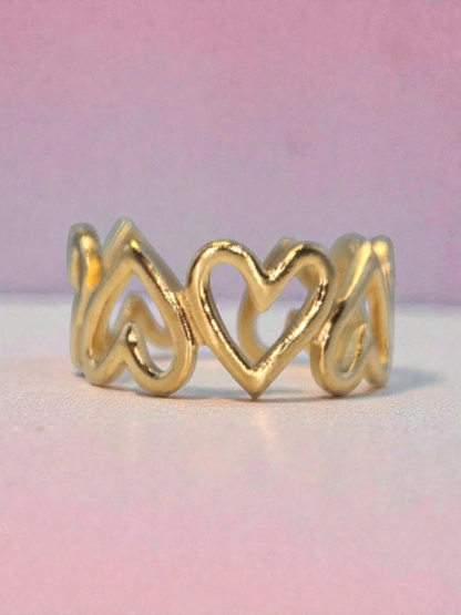 I8k Gold Plated Love Heart shaped Ring Item#NH42521634