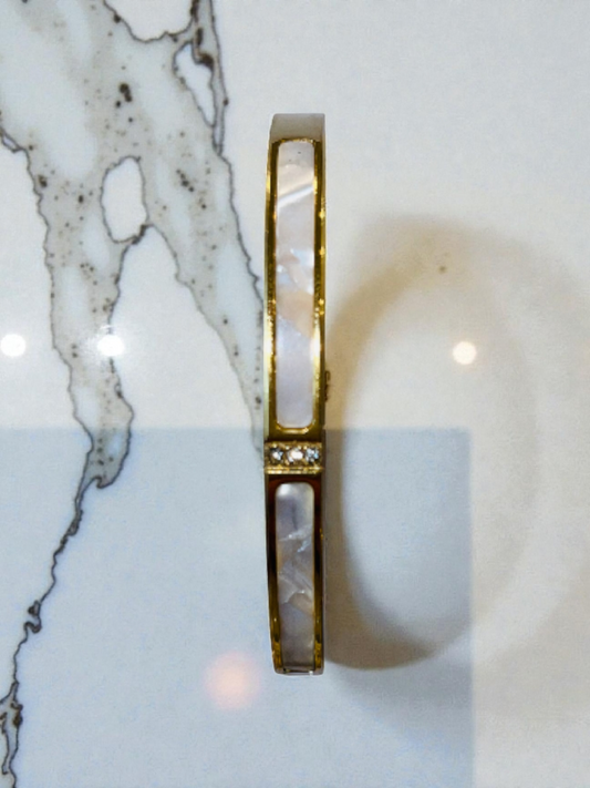 18k Gold plated inlay marble look Item#M002