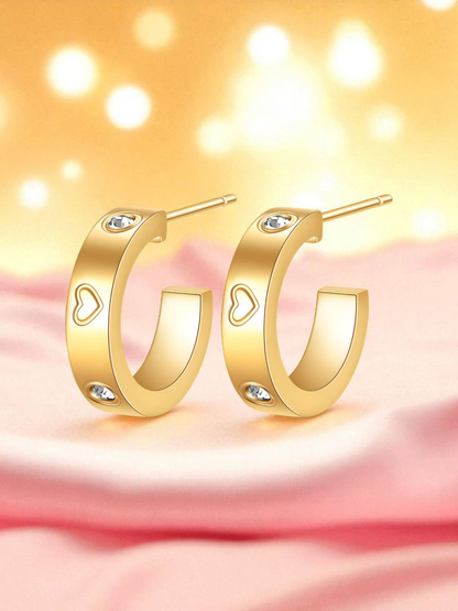 "Hearts" Earrings, 18K Gold Plated Steel Item# 88197-0