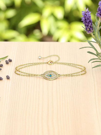 "Evil Eye" Bracelet, 18K Gold Plated Steel Item# 87175-0