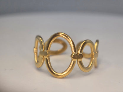 18k Plated Oval open adjustable ring #2 Geometric Item#NH42521636 $35