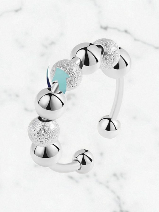 Fidget ring -White Gold Color Item#Aj041  adjustable Opening