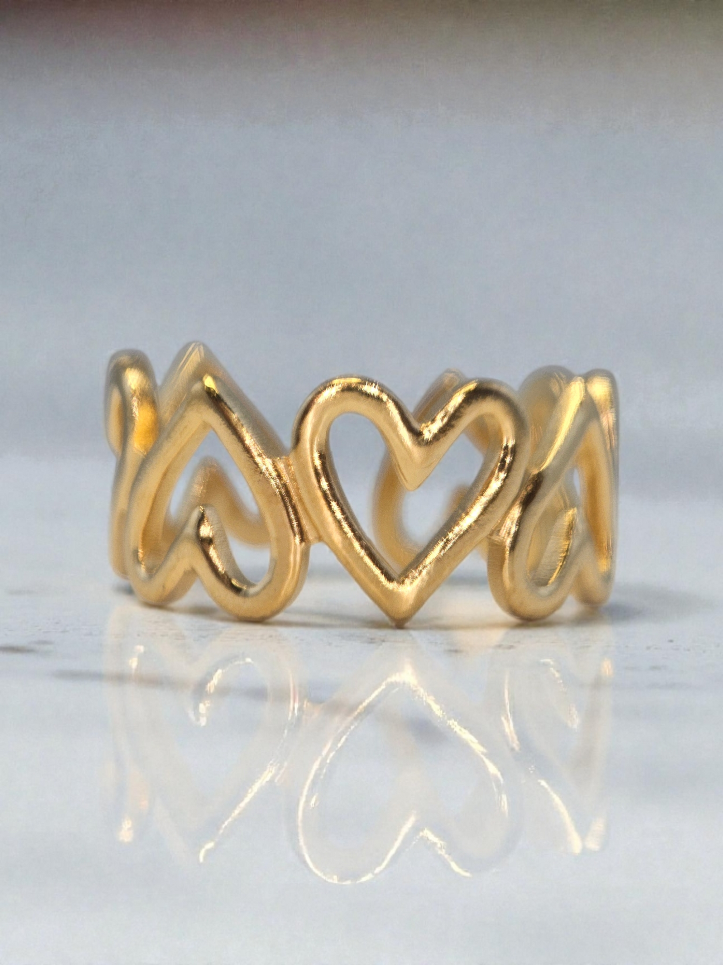 I8k Gold Plated Love Heart shaped Ring Item#NH42521634