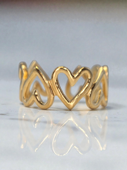 I8k Gold Plated Love Heart shaped Ring Item#NH42521634