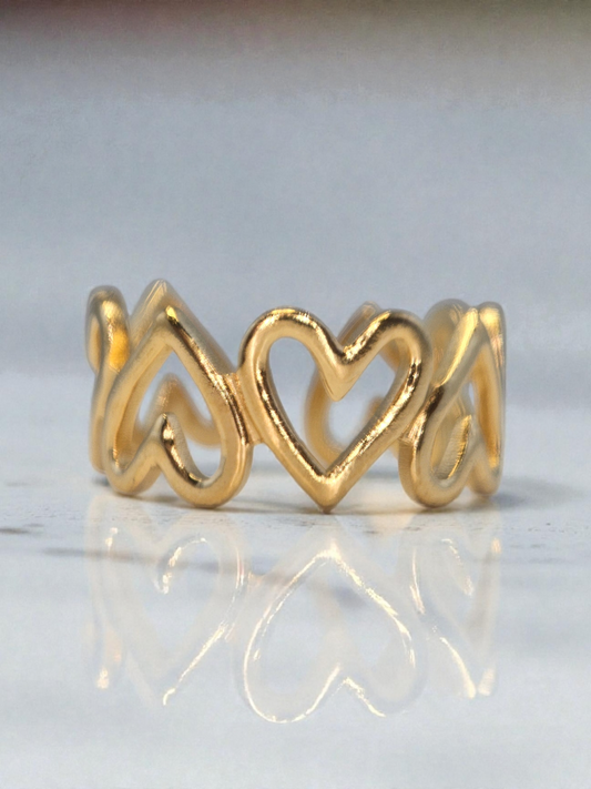 I8k Gold Plated Love Heart shaped Ring Item#NH42521634