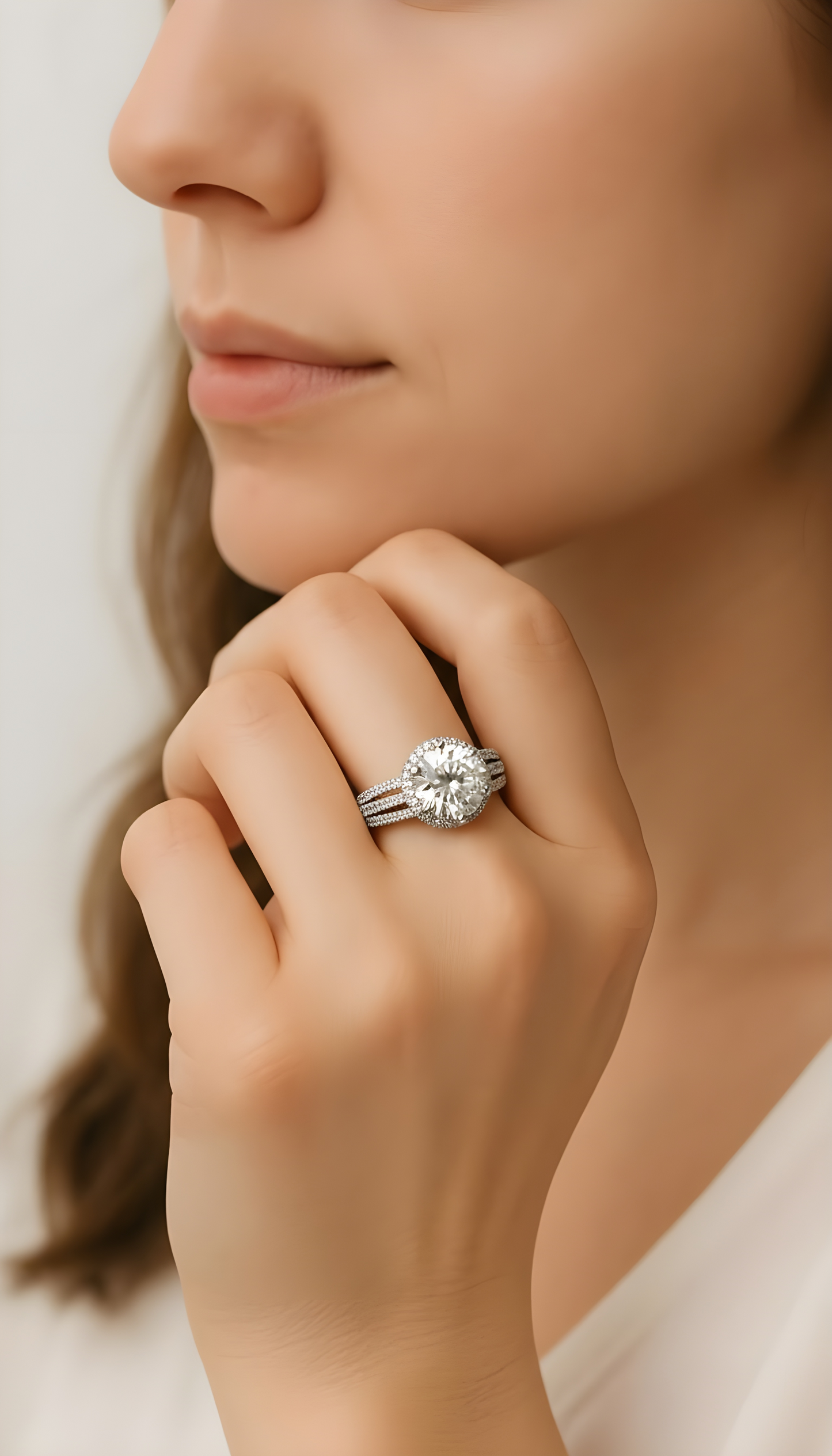 Fine Jewelry Moissanite 2 ct round cut Diamond ring Item#2037