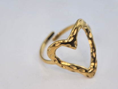 18k Gold plated Golden Love  Heart adjustable ring Item#NH42521633 $20
