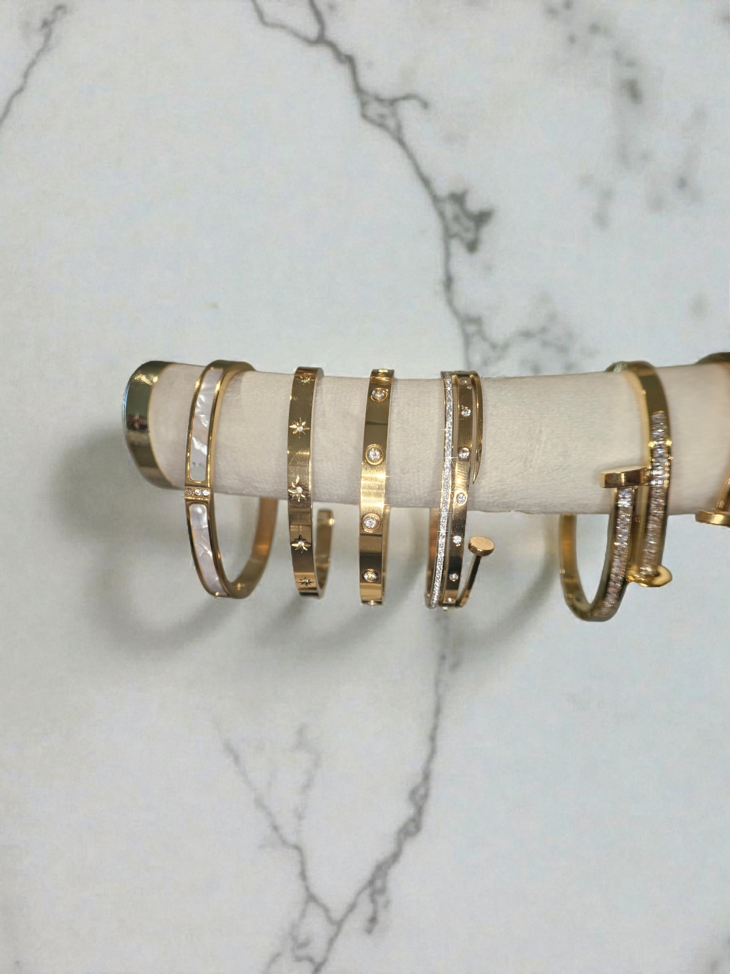 18k Gold plated inlay marble look Item#M002