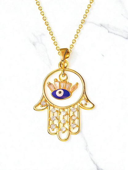 "evil eye" Necklace, 18K Gold Plated Steel Item# 88321-0