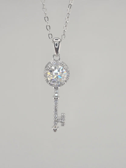 Moissanite Key Necklace Item#MS1082  $250