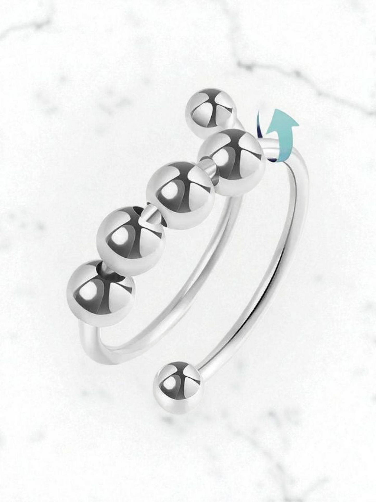 Fidget ring - White Gold Color Item#Aj010 Adjustable Opening
