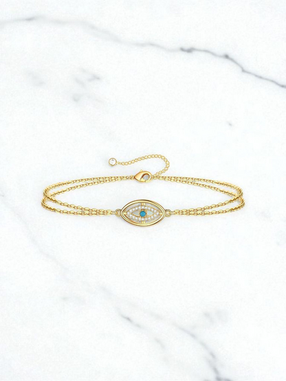 "Evil Eye" Bracelet, 18K Gold Plated Steel Item# 87175-0