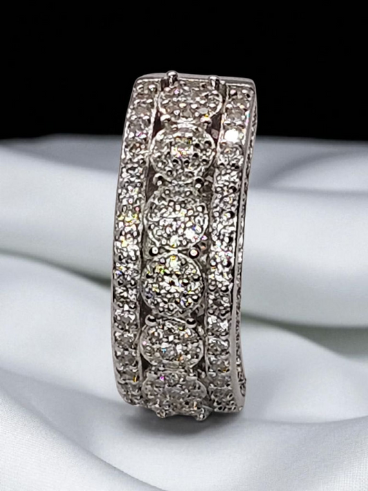Hot Sale! Fashion Iced out Hip Hop Jewelry VVs Moissanite Lab Diamond 925 Sterling Silver unisex Ring