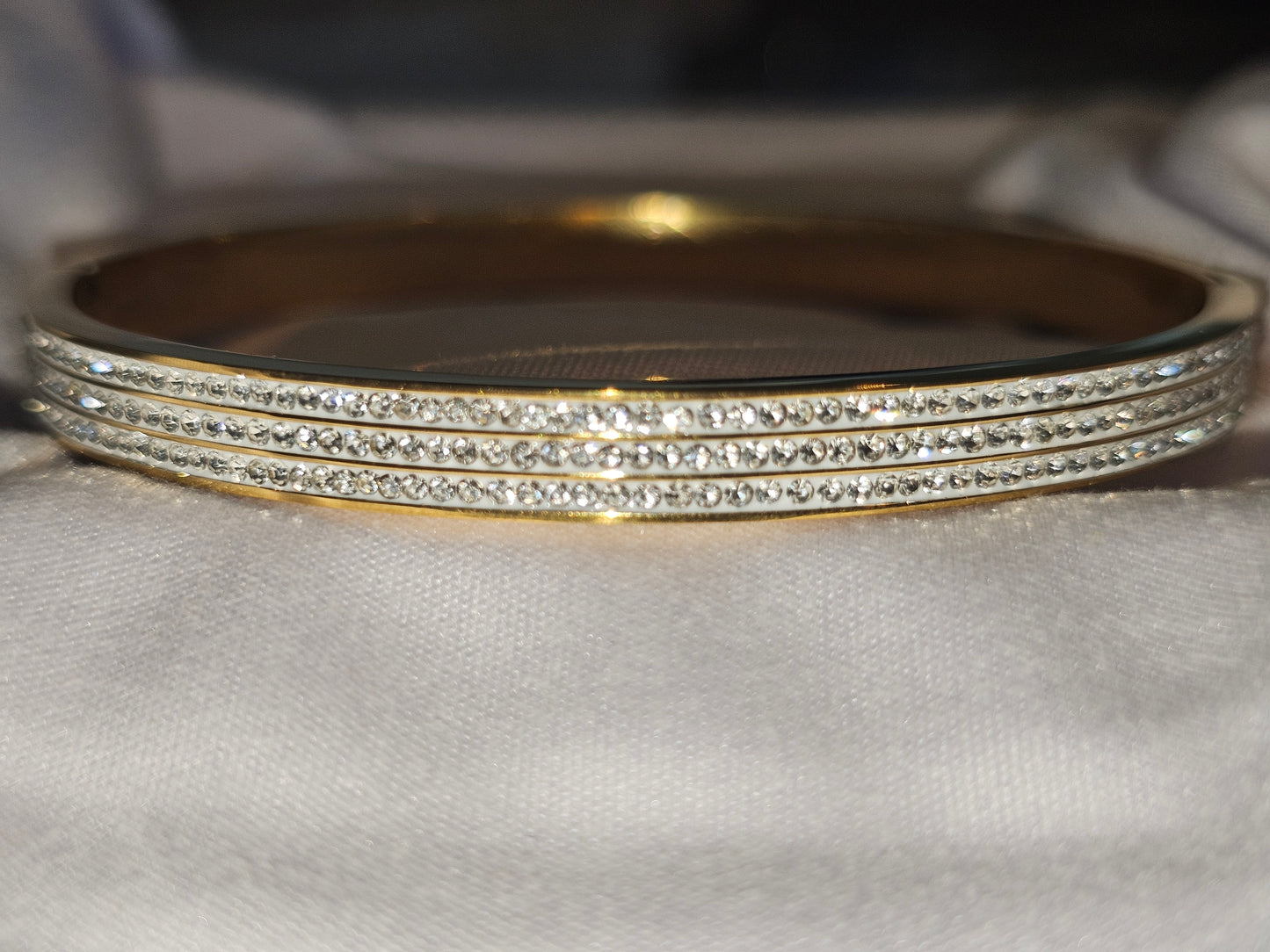 Gold Full Zircon titanium steel bangles #ItemC008