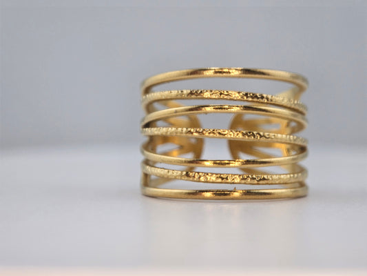 18k Gold Plated Geometric-Golden lines Rings-Item# NH42521639 $20.00