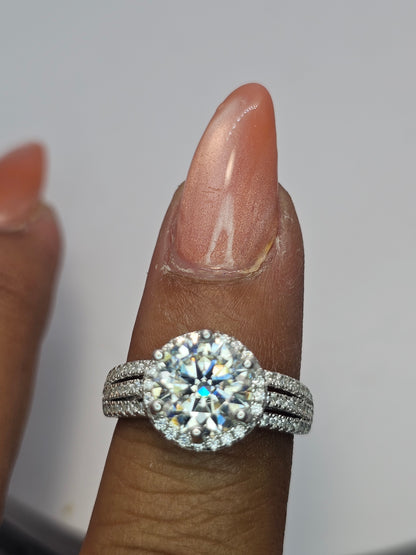 Fine Jewelry Moissanite 2 ct round cut Diamond ring Item#2037