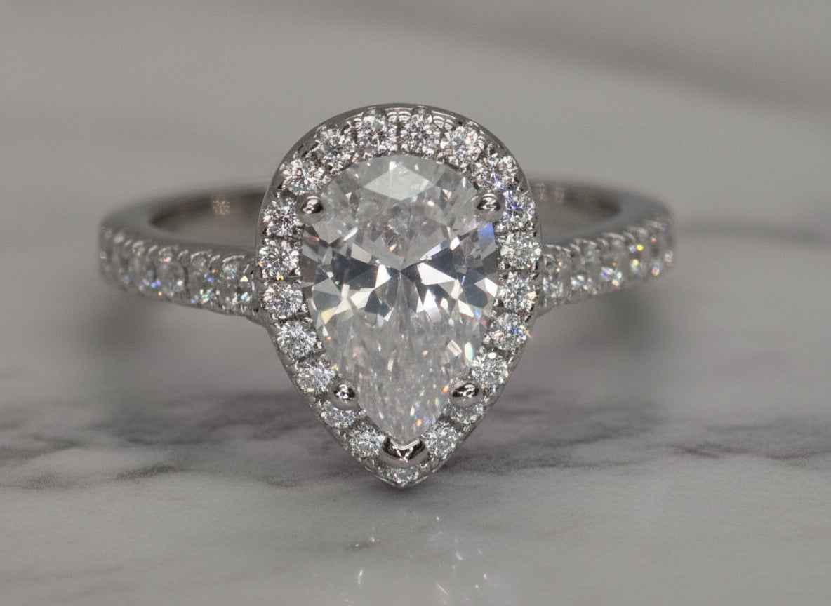 Solid sterling silver Brilliant Pear shape ring Item# TL-010 $42.99