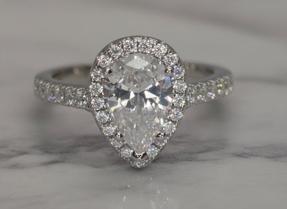 Solid sterling silver Brilliant Pear shape ring Item# TL-010 $42.99