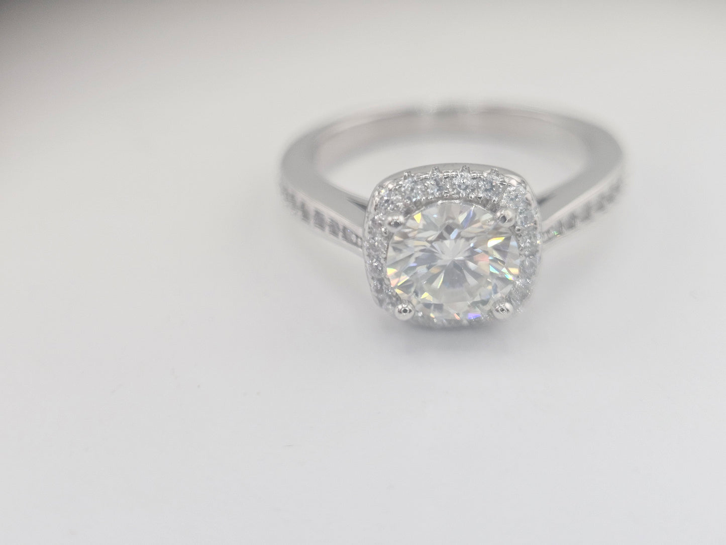 Princess Cut Square Moissanite Diamond ring Item# MS1084