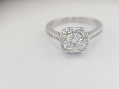 Princess Cut Square Moissanite Diamond ring Item# MS1084