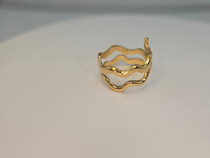18k Gold Plated open adjustable ring. Item#NH44027741 $30.00
