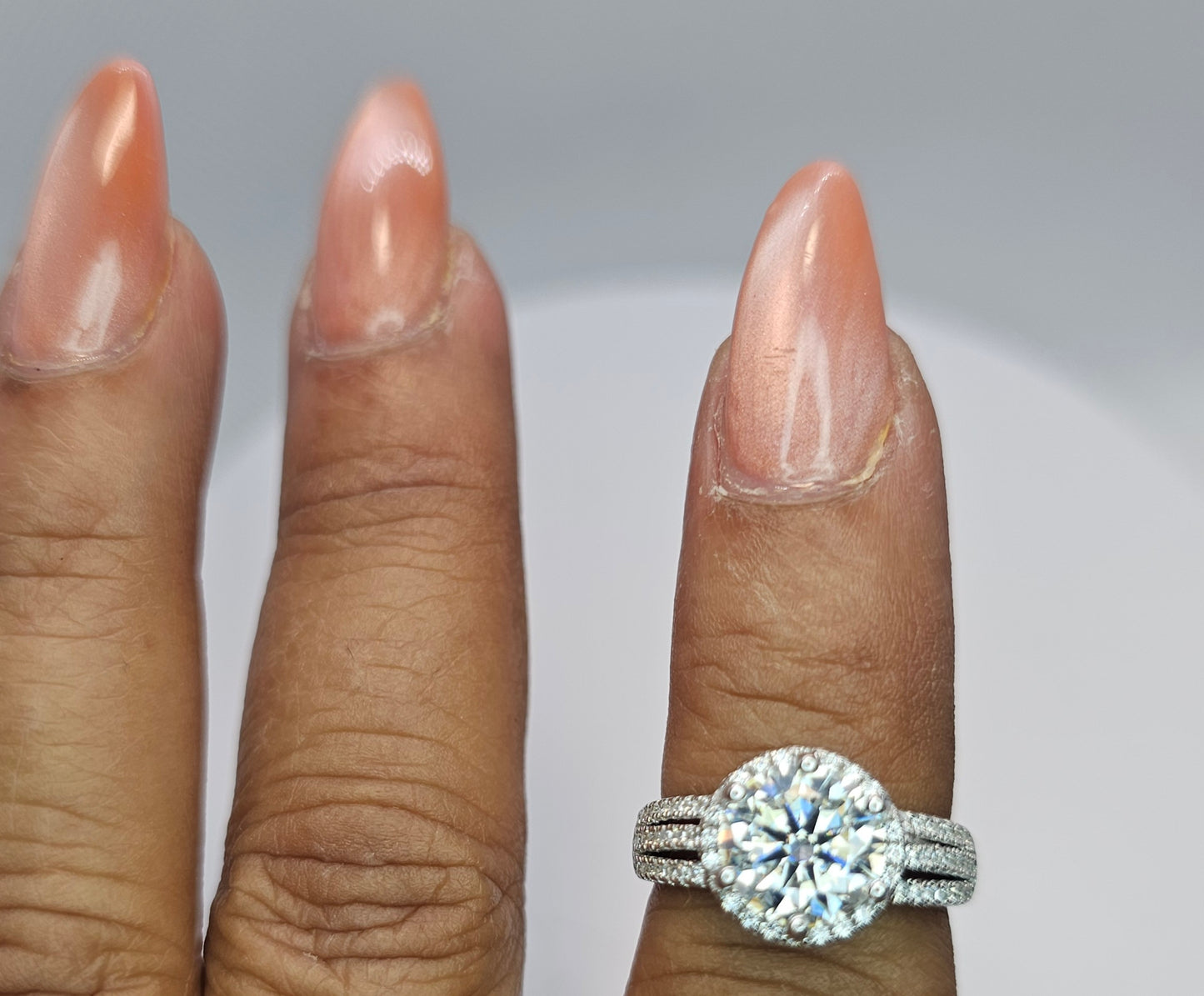 Fine Jewelry Moissanite 2 ct round cut Diamond ring Item#2037