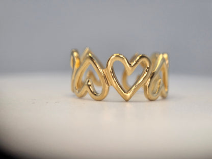 I8k Gold Plated Love Heart shaped Ring Item#NH42521634