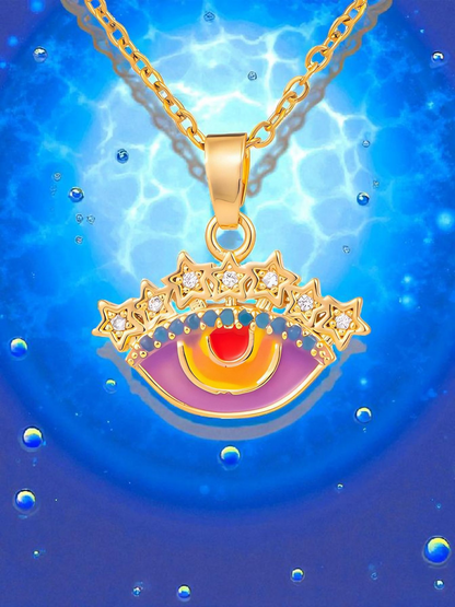 "Evil Eye" Necklace, 18K Gold Plated Steel Item# 87889-0