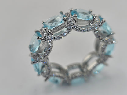 Vintage Aquamarine Ring Luxury Crystal Item#20211225-1 $50