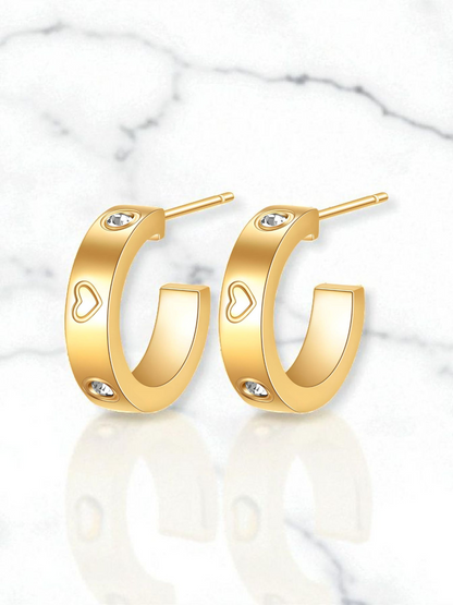 "Hearts" Earrings, 18K Gold Plated Steel Item# 88197-0