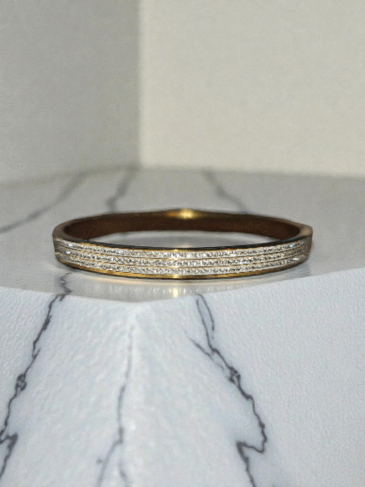 Gold Full Zircon titanium steel bangles #ItemC008