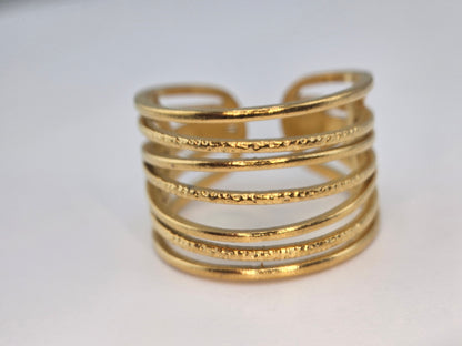 18k Gold Plated Geometric-Golden lines Rings-Item# NH42521639 $20.00