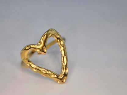 18k Gold plated Golden Love  Heart adjustable ring Item#NH42521633 $20