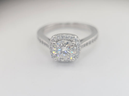Princess Cut Square Moissanite Diamond ring Item# MS1084