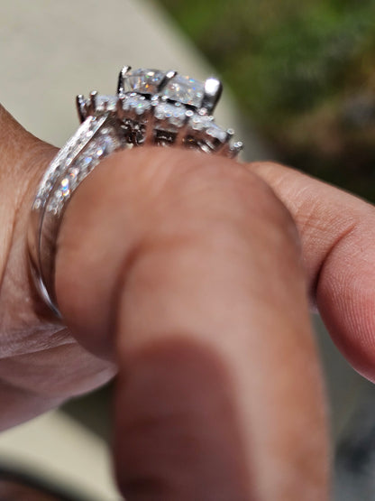 4ct Pear shape Iced out Ring #MS1213