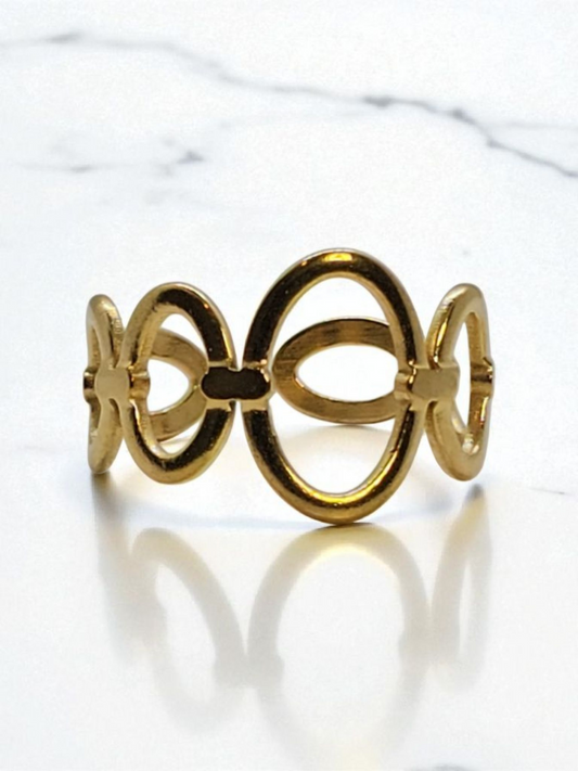 Geometric -Oval Ring 2 -Item# NH42521636