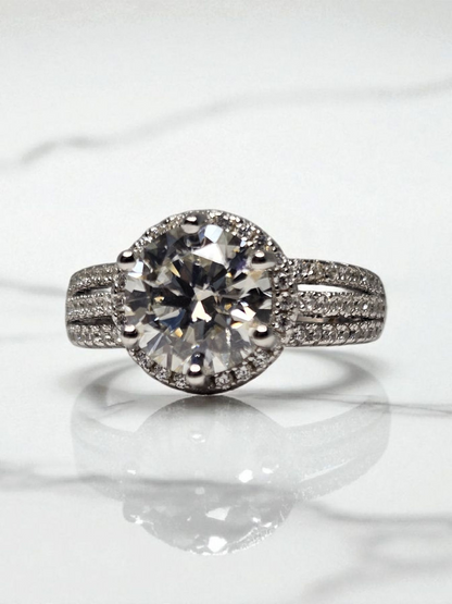Fine Jewelry Moissanite 2 ct round cut Diamond ring Item#2037