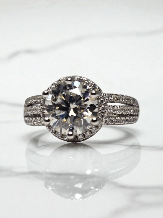 Fine Jewelry Moissanite 2 ct round cut Diamond ring Item#2037