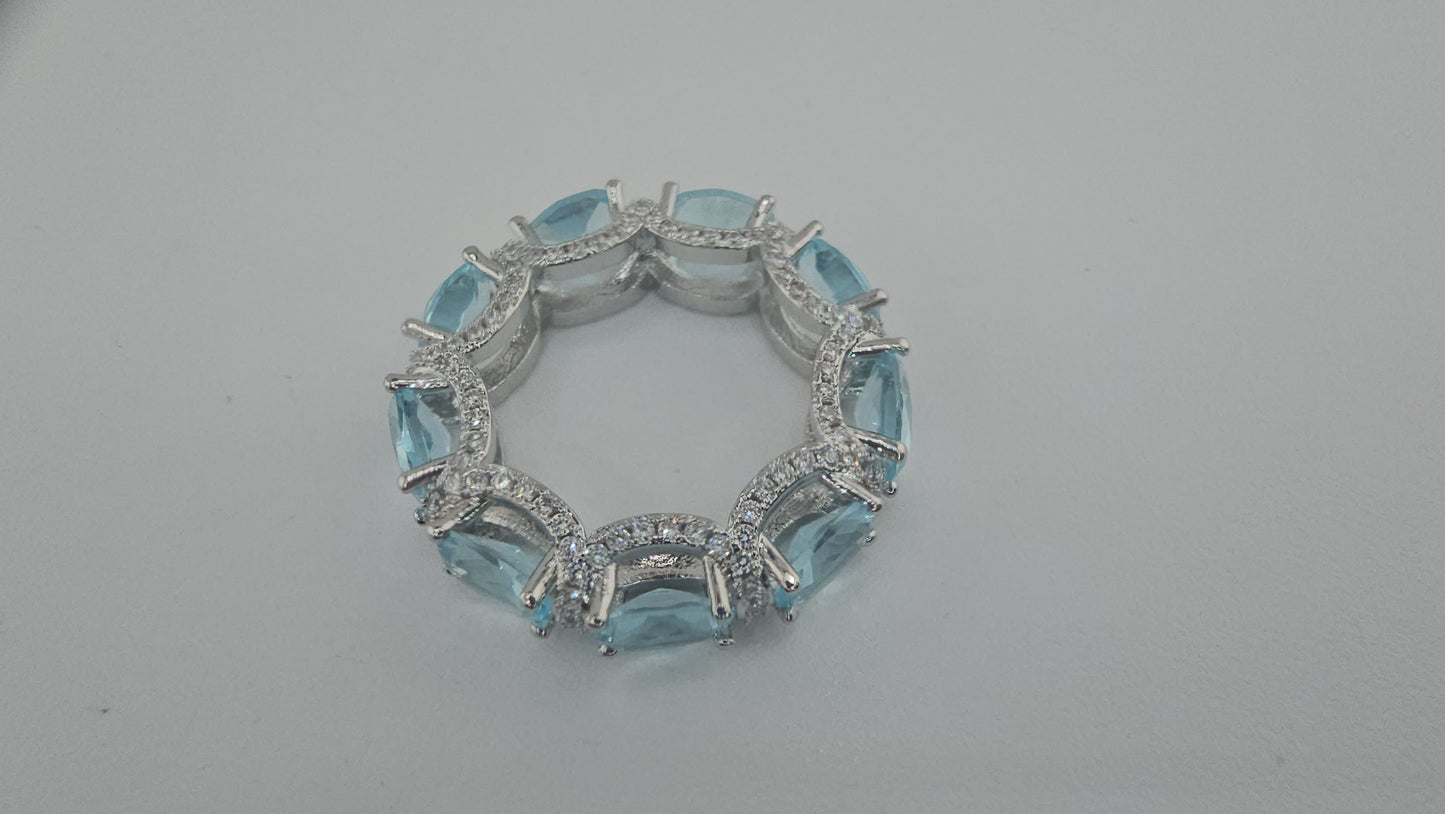 Vintage Aquamarine Ring Luxury Crystal Item#20211225-1 $50