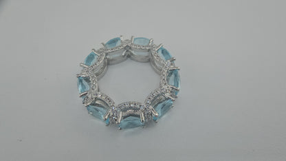 Vintage Aquamarine Ring Luxury Crystal Item#20211225-1 $50