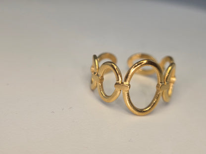 18k Plated Oval open adjustable ring #2 Geometric Item#NH42521636 $35