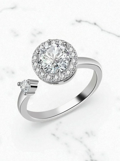 Fidget ring-White Gold Color Item#Nj1043 with Adjustable Opening-Spins for Anxiety relief