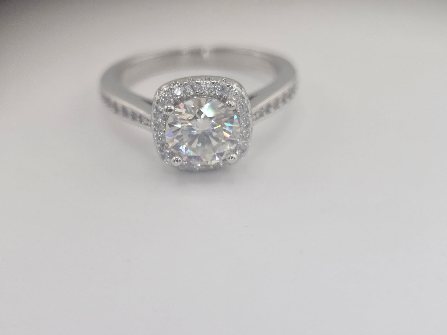 Princess Cut Square Moissanite Diamond ring Item# MS1084