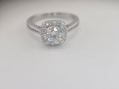 Princess Cut Square Moissanite Diamond ring Item# MS1084