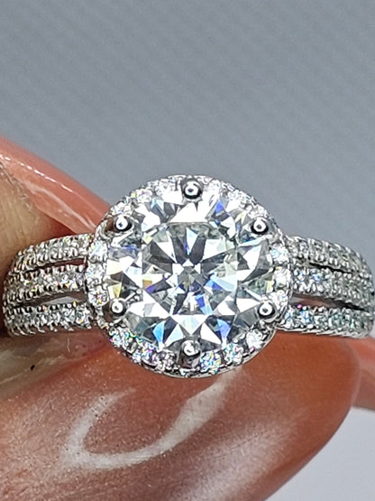 Fine Jewelry Moissanite 2 ct round cut Diamond ring Item#2037