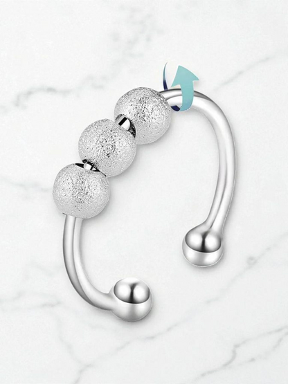 Fidget ring white Gold Color Item# Aj001 Adjustable Opening Anxiety relief